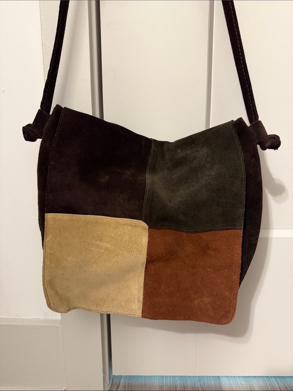 Bussa Italia Genuine Leather Patchwork Shoulder Italian Bag Made in Italy